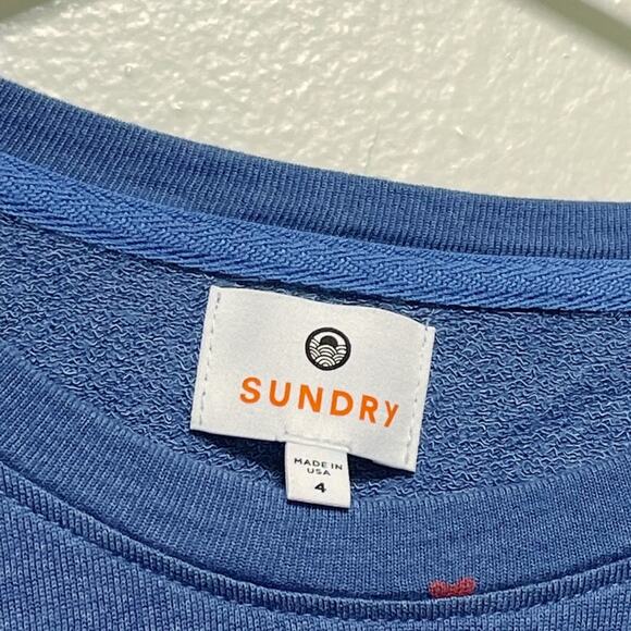 Sundry Blue Long Sleeved Heart Star Print Sweatshirt - Picture 8 of 10